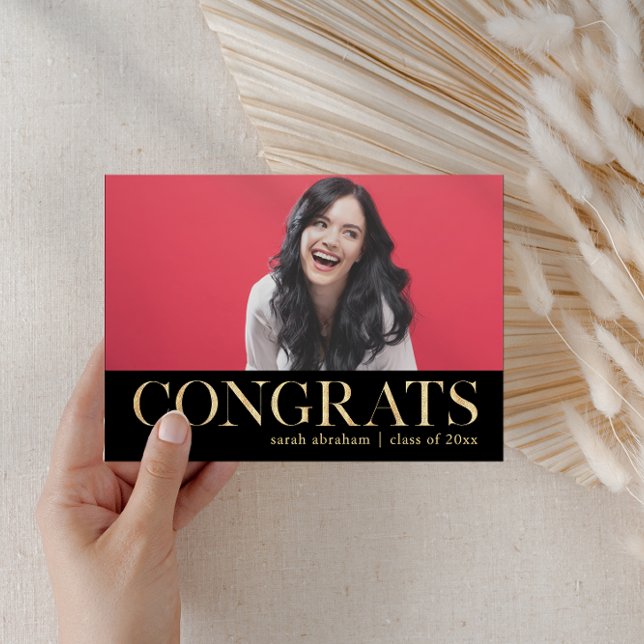 Bold Congrats Two Photo Graduation Party Invitation (Creator Uploaded)