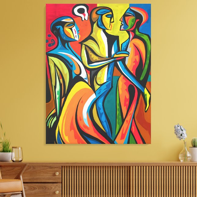 Bold Connections - Abstract Canvas Art (Insitu(LivingRoom))