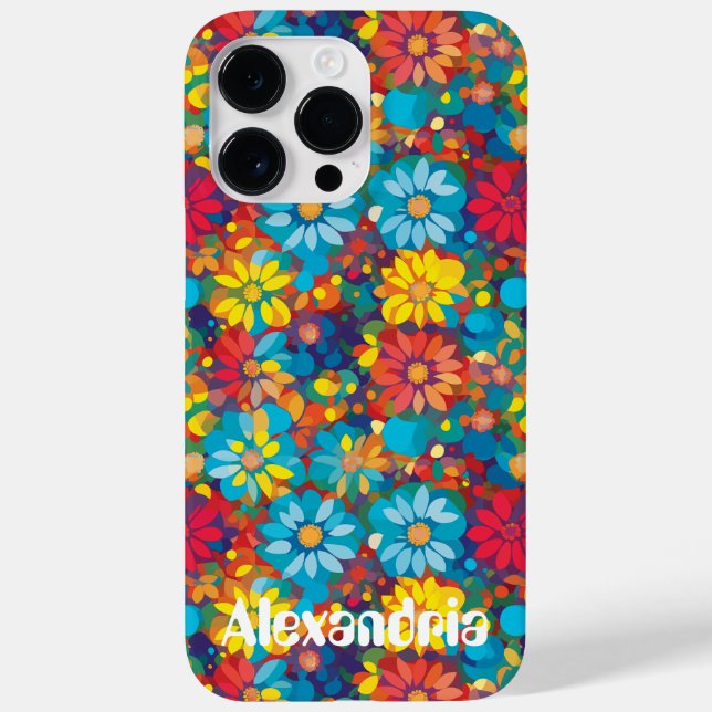 Bold Contemporary Floral Pattern Vibrant Daisies Case-Mate iPhone Case (Back)