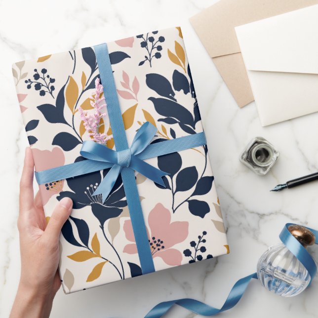 Bold Contemporary Floral Silhouettes Wrapping Paper (Gifting)
