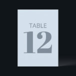 Bold Cool Soft Light Blue Modern Table Number Sign<br><div class="desc">This table number card has a soft blue background with a bold number and clean lettering — simple,  pretty,  and easy to mix and match. The number is fully editable so you can set up every table in minutes.</div>