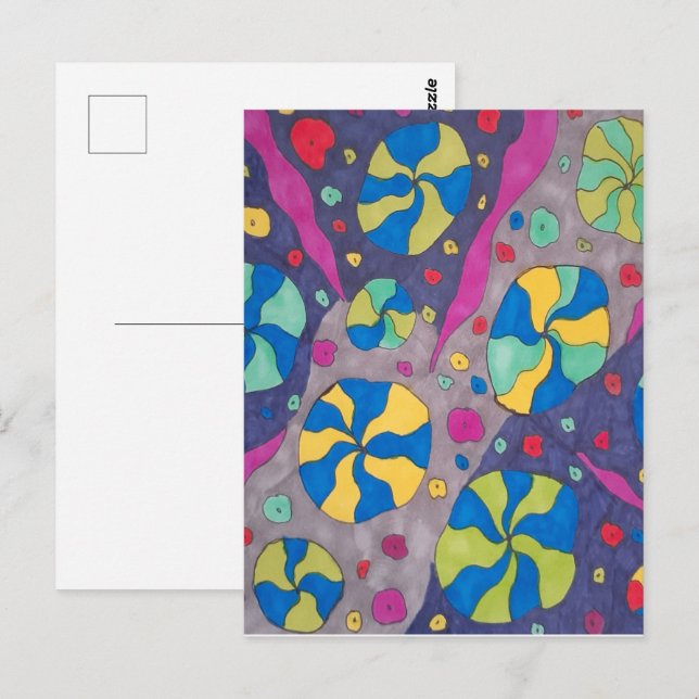 Bold Cosmic Candies Art  Postcard (Front/Back)