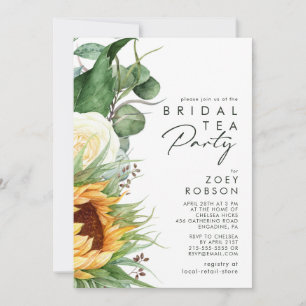 Bold Country Sunflower   Bridal Tea Party Invitation