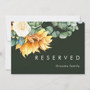 Bold Country Sunflower   Dark Green Reserved Sign
