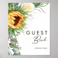 Bold Country Sunflower | Guest Book Sign