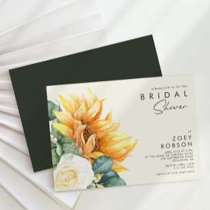 Bold Country Sunflower Light Yellow Bridal Shower Invitation