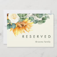 Bold Country Sunflower Light Yellow Reserved Sign