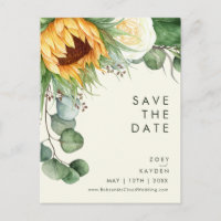 Bold Country Sunflower Light Yellow Save The Date