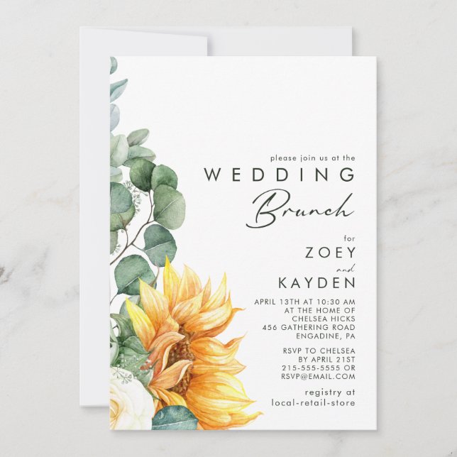 Bold Country Sunflower | Wedding Brunch Invitation (Front)