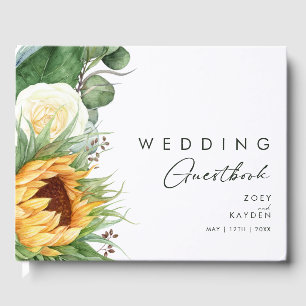 Bold Country Sunflower Wedding Guest Book