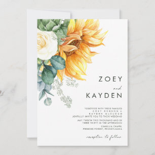 Bold Country Sunflower Wedding Invitation