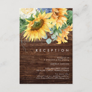 Bold Country Sunflower   Wood Reception Enclosure Card