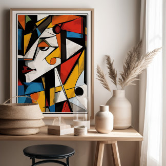 Bold Cubist Style Abstract  Poster