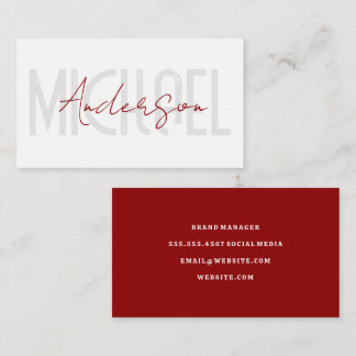 Bold | Cursive Text | Minimalist Business Card