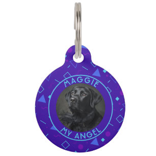Bold Custom Fur Parent Gift Memphis Print Pet Tag
