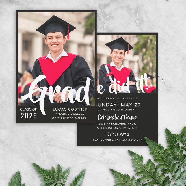 Bold Custom Graduation Announcement & Party Invite (Creator Uploaded)