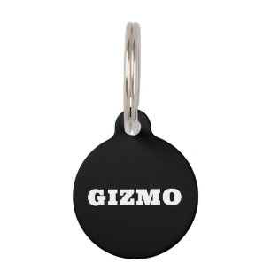Bold Custom Name Black Dog Pet Tag