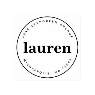 Bold Custom Name Classic Rubber Stamp