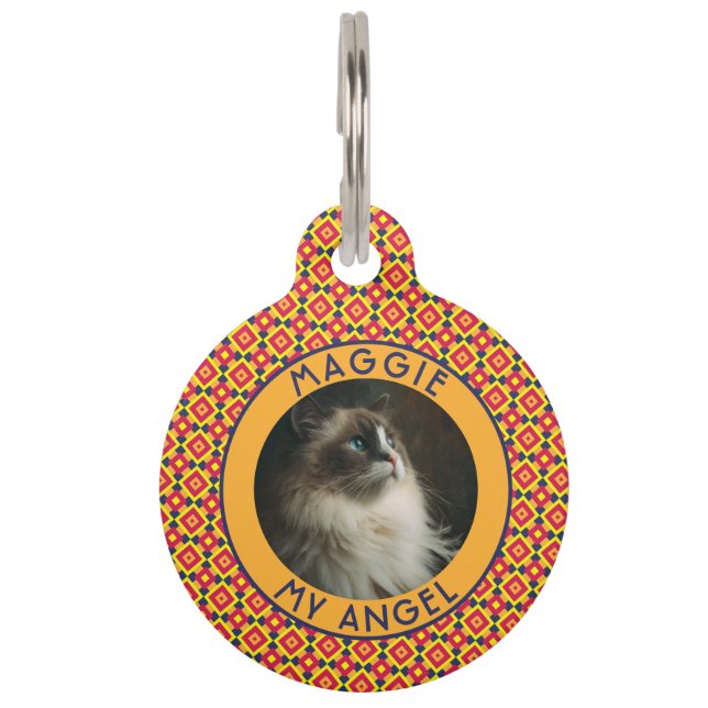 Bold Custom Pet Lover Gift Square Print Tag (Front)