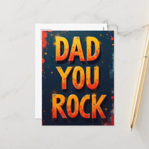 Bold Dad You Rock Fathers Day Modern Design Holiday Postcard