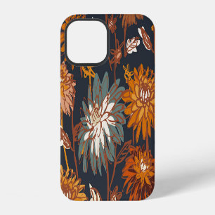 Bold Dahlia Chrysanthemum Chinese Pattern iPhone 12 Case