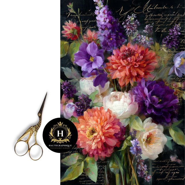 Bold Dahlia Mixed Bouquet Decoupage Tissue Paper (Creator Uploaded)