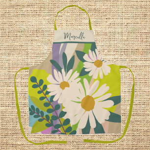 Bold Daisy Bloom with Colorful Color Blocks  Apron