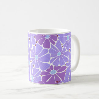 Bold daisy digital pattern - purple coffee mug