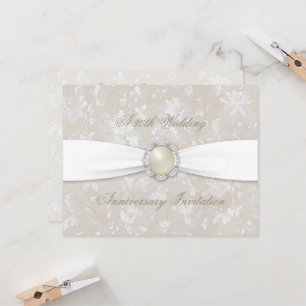 Bold Damask 30th Wedding Anniversary Invite