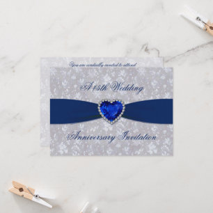 Bold Damask 45th Anniversary 4.5x6.25 Invite