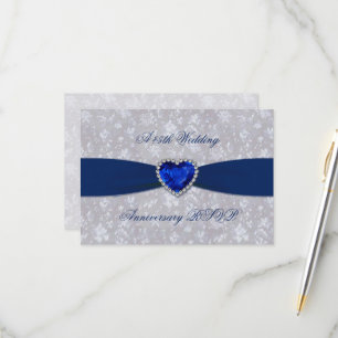 Bold Damask 45th Anniversary RSVP Card