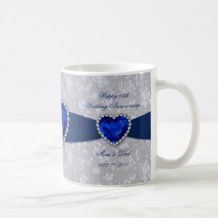 Bold Damask 45th Wedding Anniversary Coffee Mug