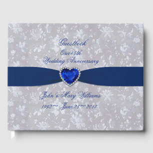 Bold Damask 45th Wedding Anniversary Guestbook