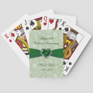 Bold Damask 55th Wedding Anniversary Playing Cards