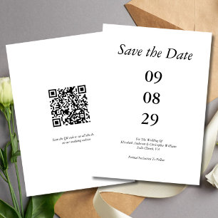 Bold Date Minimalist Wedding Save the Date QR code Invitation