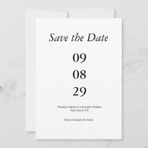 Bold Date Minimalist Wedding Save the Date QR code Invitation