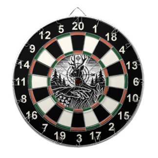 Bold Deer Target Forest Art Dartboard
