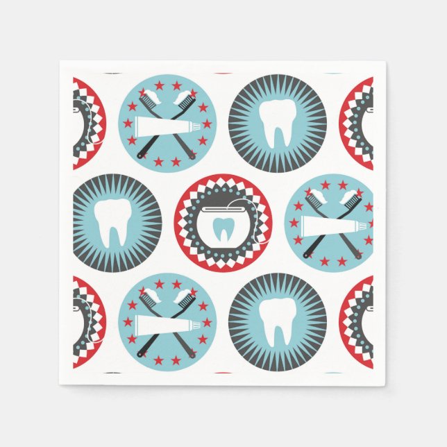 Bold Dentistry Pattern - Dentist Dental Hygienist Napkin (Front)