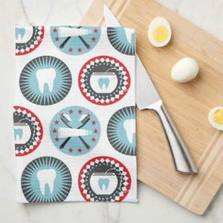 Bold Dentistry Pattern - Dentist Dental Hygienist Tea Towel