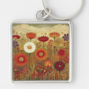 Bold Desert Wildflower Mountain Blossoms Key Ring