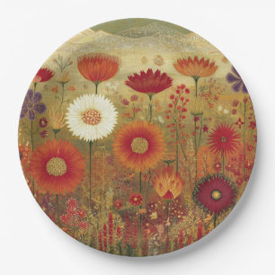 Bold Desert Wildflower Mountain Blossoms Paper Plate