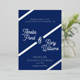 Bold Diagonal Foil Wedding Invite