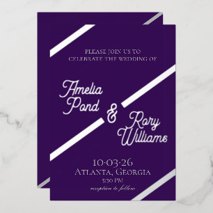 Bold Diagonal Foil Wedding Invite