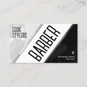 Bold diagonal grey white black business card