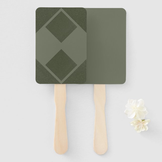 Bold Diamond Moss Green Event Fans (Front and Back)
