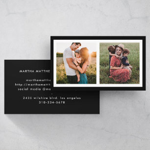 Bold Diptych Frame Minimal Photographer Business Card