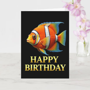 BOLD DISTINCT CLOSEUP CLOWN FISH BIRTHDAY CARD