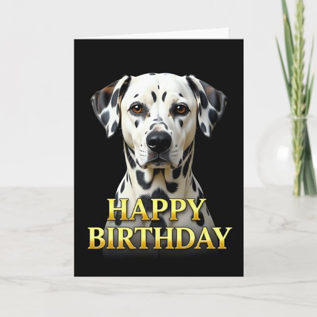 BOLD DISTINCT CLOSEUP DALMATIAN DOG BIRTHDAY CARD (Front)