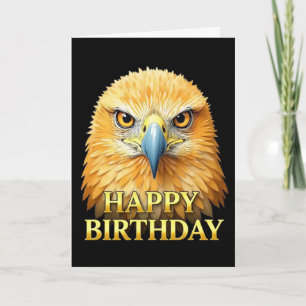 BOLD DISTINCT CLOSEUP EAGLE BIRTHDAY CARD