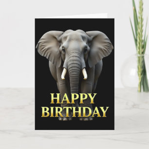 BOLD DISTINCT CLOSEUP ELEPHANT BIRTHDAY CARD